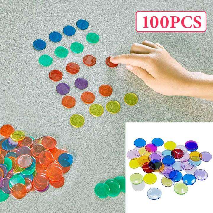 100Pcs/Set Transparent colorful Bingo Chips 19*2mm for Bingo Poker Game ...