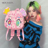 MOUSSON กระเป๋าผู้หญิงใหม่น่ารักเทรนด์ Tas Ransel Camo กระเป๋าการ์ตูน