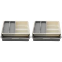 2X Cutlery Drawer Tray Expandable Adjustable Utensil Drawer for Kitchen Utensil Organizer Multi-Purpose Storage Kitchen