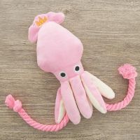 Cute Octopus Shaped Dog Toy Squid Cute BB Plush Pet Puppy Rope Toys Chew Squeaky Toys Toys