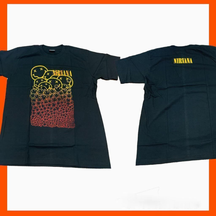 เสื้อวงดนตรี-nirvana-เสื้อยืดแขนสั้นสุดชิคสไตล์มินิมอล-ผ้าไม่หนา-ดูแพงเหมือนเสื้อแบรนเนม-รับประกันคุณภาพ-มีเก็บปลายทาง