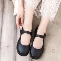 The new cosplay lolita maid girls shoes leather round head college for womens