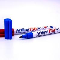 Electro48 Artline ปากกาเขียนผ้า อาร์ทไลน์ ชุด 2 ด้าม (สีน้ำเงิน,แดง) แห้งทันที และกันน้ำ
