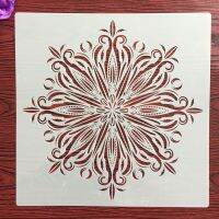 9รูปแบบ30*30ซม Mandala เรขาคณิต Mandala DIY ลายฉลุภาพฝาผนังสมุดภาพระบายสีแม่แบบอัลบั้มตกแต่งลายนูนไม้บรรทัด &amp; Stencils