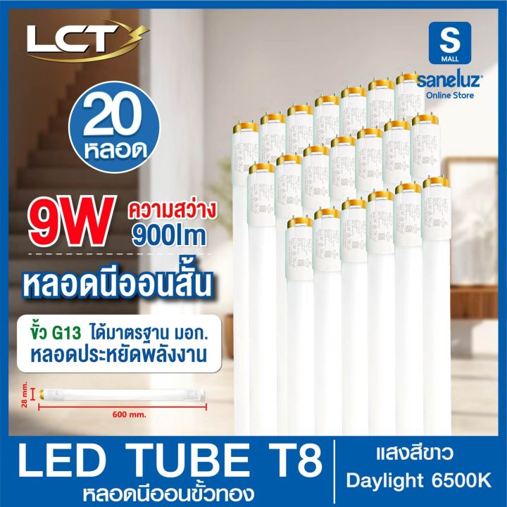 ชุด-20-หลอด-ไฟนีออน-led-tube-t8-9w-60cm-และ-t8-18w-120cm-มีให้เลือก-เฉพาะหลอด-และหลอดพร้อมราง-สินค้าแสงสีขาว-daylight-6500k-ใช้ไฟบ้าน-ac-220v-led-vnfs