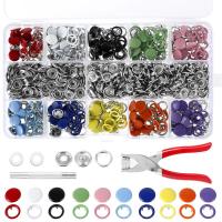 200ชุด10สี Snap Fasteners Kit โลหะ Hollow และ Solid Five Claw Buckle ชุดมือคีมความดันเครื่องมือโลหะ Snap Fasteners Kit