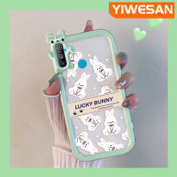 YIWESAN เคสสำหรับ Realme C3ลายการ์ตูนกระต่ายนำโชคสีสันสดใสเคสซิลิโคนเลนส์กล้องถ่ายรูปแบบนิ่มมอนสเตอร์น้อยน่ารักเคสใสกันกระแทกแบบใสง่าย