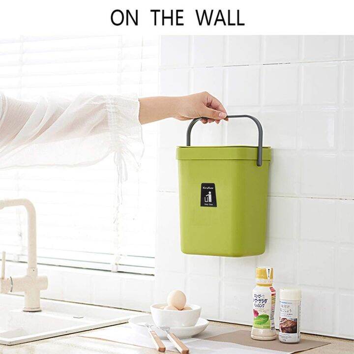 hot-trash-bin-wall-hanging-garbage-can-5l-compost-with-lid-mountable-for-indoor-outdoor