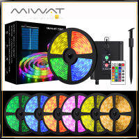 MIWAT ไฟแถบไฟ LED พลังงานแสงอาทิตย์5ม. 10ม. RGB ไฟขั้นบันไดไฟประดับสวยงามไฟแถบสำหรับศาลาที่ประกอบได้ตั้งกลางแจ้งคริสต์มาสบันไดสระว่ายน้ำระเบียงบ้านตกแต่ง