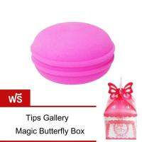 Tips Gallery Beauté ฟองน้ำแต่งหน้า แบบพิเศษ บวมน้ำได้ สีชมพู รุ่น Magic Macaron (Wet and Dry) Strawberry hot pink Color