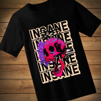 #096 เสื้อยืดลายการ์ตูน INSANE เสื้อยืดสีดำ เสื้อใส่เล่น เสื้อยืด เสื้อคอกลม ใส่สบาย เสื้อสกรีน เสื้อสั่งทำ เสื้อยืดแขนสั้น เสื้อเท่