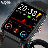 LIGE 2023ใหม่ Smart Watch สุภาพสตรีเต็มหน้าจอสัมผัสกีฬานาฬิกาออกกำลังกาย IP67กันน้ำบลูทูธสำหรับ Android IOS S Mart W Atch ผู้ชาย