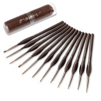 Professional 12pcs Micro Fine Detail Paint Brush Set Nylon Miniature Hook Line Pen Oil Painting Acrylic Tiny Hand Painted Art