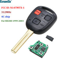 Oibwye 3ปุ่มที่ห้อยกุญแจรถรีโมท312MHz ชิป4C สำหรับ Lexus RX300 1999-2003 FCC: N14TMTX-1