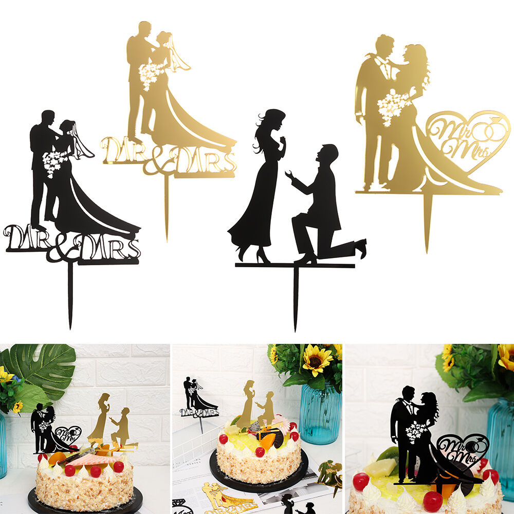 Acrylic Anniversary Birthday Wedding Cake Topper Romantic Gift Quality New 
