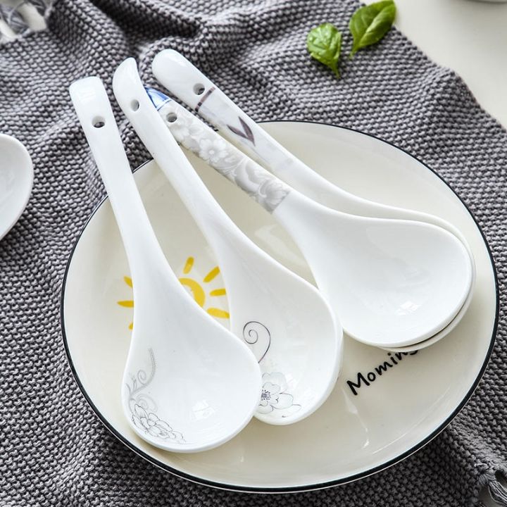 childrens-eating-spoon-rice-spoon-household-household-ceramic-large-spoon-long-handle-spoon-porridge-spoon-tableware-jyue