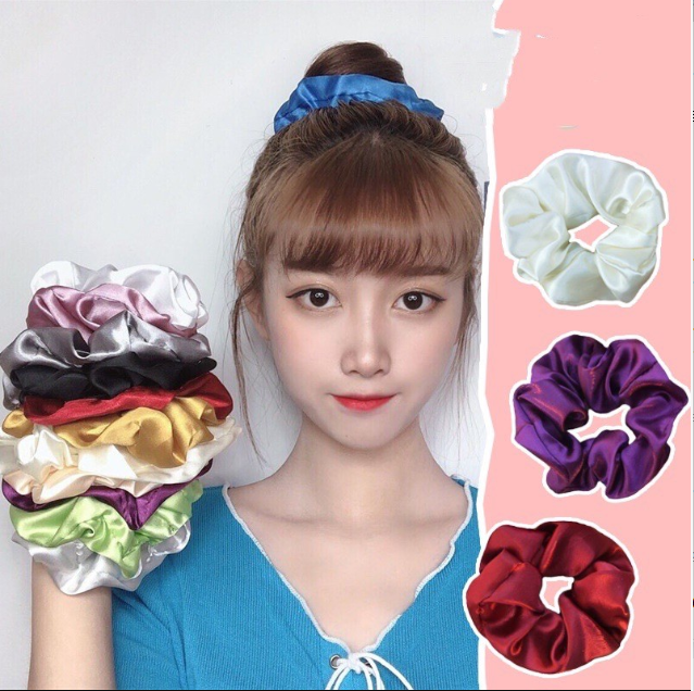 1PC Satin Silk Hair Tie Elastic Scrunchies Ponytail Holder Hair Rope
