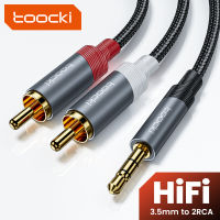 Toocki สายสัญญาณเสียง RCA 3.5มม. ถึง2RCA ตัวผู้แยกสายเคเบิลสำหรับสมาร์ทโฟนแอมพลิฟายเออร์โฮมเธียเตอร์กล่องทีวีคอมพิวเตอร์สาย AUX ไฮไฟ