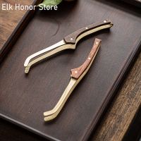 Copper Tea Clip Ebony Handle Household Tea Leaf Clip Tea Cup Household Tea Cup Clip Washing Cup Metal Tea Tweezers Accessories