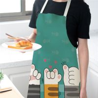 Kitchen Cooking Apron Cartoon Cat Printed Sleeveless Cotton Linen Colorful Aprons for Men Women Baking Accessories фартук Aprons