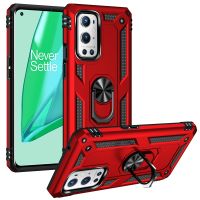 สำหรับ OnePlus 9 Pro กันกระแทก TPU + เคสป้องกัน PC พร้อม360ตัวยึดหมุนได้ (สีแดง)