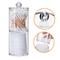 Acrylic Makeup Organizer Box Cotton Swab Plastic Storage Container Bathroom Storage For Cotton Pad Transparent Qtip Jewelry Box