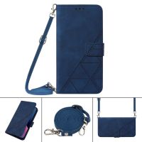 สำหรับ OnePlus Nord N10 5G Crossbody 3D เคสหน้ังกลับมือถือนูน (สีฟ้า)(Elec-CN)