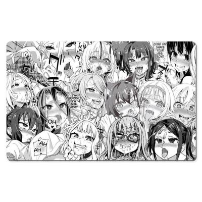 แผ่นรองโต๊ะ Ahegao Collage - แผ่นรองเมาส์เกมมิ่งขนาดใหญ่ - แผ่นรองเมาส์เกม MMTG