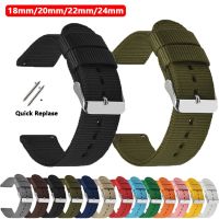 xinpan 18mm 20mm 22mm 24mm Premium Nylon Strap for Samsung Galaxy Watch3 41 46mm Watch42 46mm Active2 40 44mm Quick Replase Watch Band