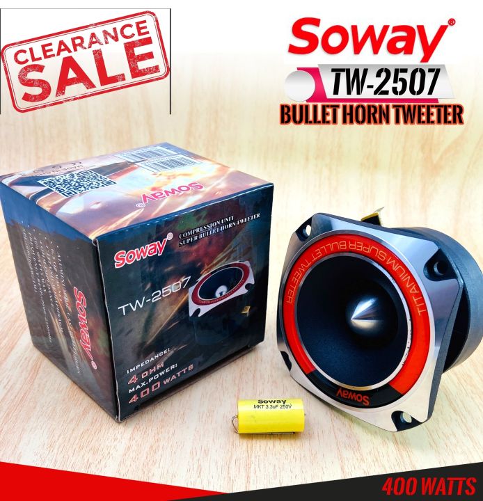 sowayรุ่นtw-2507เสียงแหลมหัวจรวด-แหลมจานเสียงดีจัดจ้าน400วัตต์แถมcโครงสร้างอลูมิเนียมทนทานใช้กับงานโชว์นอกรถและในรถ-ราคา1ข้าง