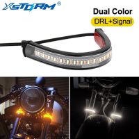 ✐✣ 1Pc Universal LED Motorcycle Turn Signal Light amp; DRL Amber White Moto Flasher Ring Fork Strip Lamp Flashing blinker 12V