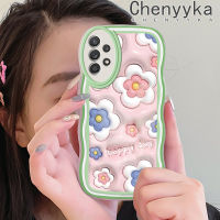 Chenyyka เคสปลอกสำหรับ Samsung กาแลคซี A52s 5G A52 4G A52 5G เคสแฟชั่น3D ความงามลวดลายดอกไม้คลื่นขอบนุ่มเคสมือถือกันกระแทกแบบใสที่สร้างสรรค์เคสป้องกันซิลิกาเจลโปร่งใสลายกล้องถ่ายรูป