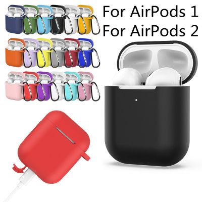 Silicone Earphone Case For Apple Airpods 2 Protective Shell Earphone Cover For Apple AirPods 2 Box With Buckle Waterproof Cover