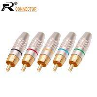 10pcs Welding free rca connector Gold Plated Microphone male plug adapter Video/Audio Connector Supports 6mm Cable