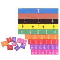 ﹉ Magnetic Rainbow Fraction Tiles Early Math Skills Visual Aid for Kids Toddlers Ages 6