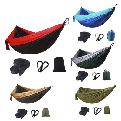 Camping Hammock with Hammock Straps and Black Carabiner Camping Survival Travel Double Person