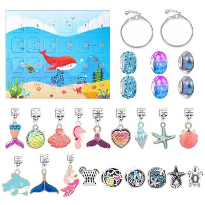 Trending Products New Year Countdown Children 39;s Gift Box Set Underwater World Animal Cartoon Pendant Bracelet Blind Box