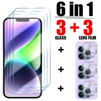 6in1 Tempered Glass On for iPhone 14 11 Pro 6 7 8 Plus SE Camera Screen Protector for iPhone 13 Pro Max XR XS X 12 13 Mini Glass