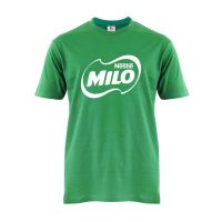 เสื้อยืดผ้าฝ้าย 100% ลายตัวอักษร Milo สีเขียว สำหรับผู้ชาย