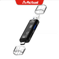 Actual ?? เครื่องอ่านการ์ด type-c มัลติฟังก์ชั่น 5 in 1 USB 3.0 Type C / USB / Micro USB SD TF Memory Card Reader OTG Adapter เครื่องอ่านการ์ดหน่วยความจำ