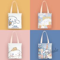 【hot sale】๑ C16 Cartoon Cinnamoroll Canvas Bag Girls One Shoulder Bag School Bag Simple Handbag玉桂狗帆布包女单肩包