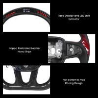 Racing Steering Wheel LED Steering Wheel Carbon Fiber for Auto Accessory Replacement for Dodge Challenger Charger Durango 2015-2020