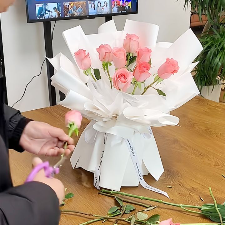 10ชิ้นสีกระดาษห่อช่อดอกไม้บรรจุกล่องกระดาษทิชชูสำหรับผู้หญิง-งานฝีมือ-diy-ตกแต่งงานปาร์ตี้