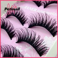 เครื่องสำอาง PETINAIL 5คู่ทำด้วยมือที่ต่อขนตาตาไขว้ยาวหนาเป็นธรรมชาติขนตาปลอม