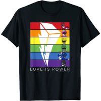 เสื้อยืดคอกลมS-5XL เสื้อยืด พิมพ์ลาย Power Rangers Pride Love Is Power Panels สําหรับผู้ชาย S-5XL