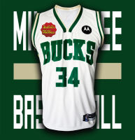 คุณภาพสูง เสื้อบาส เสื้อบาสnba Milwaukee Bucks มิวอกี้ บัคส์ BK0039 รุ่น City Giannis Antetokounmpo 34 ไซส์ S-3XL