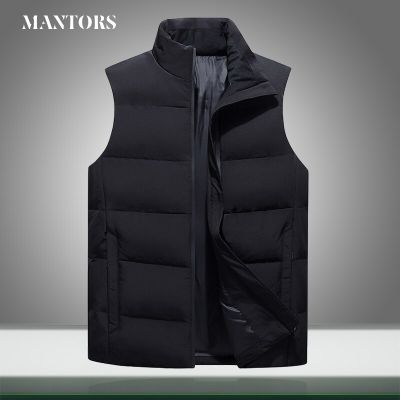 ZZOOI 2023 Winter Men Parkas Vest White Duck Down Jackets Warm Thicken Mens Casual Waistcoat Solid Color Parka Vests Outdoor Clothing