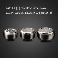 ๑♝ Double Layer Childrens Bowl Lidded Stainless Steel Bowl Creative Instant Noodle Bowl Rice Bowl Soup Bowl Japanese Style Bowl