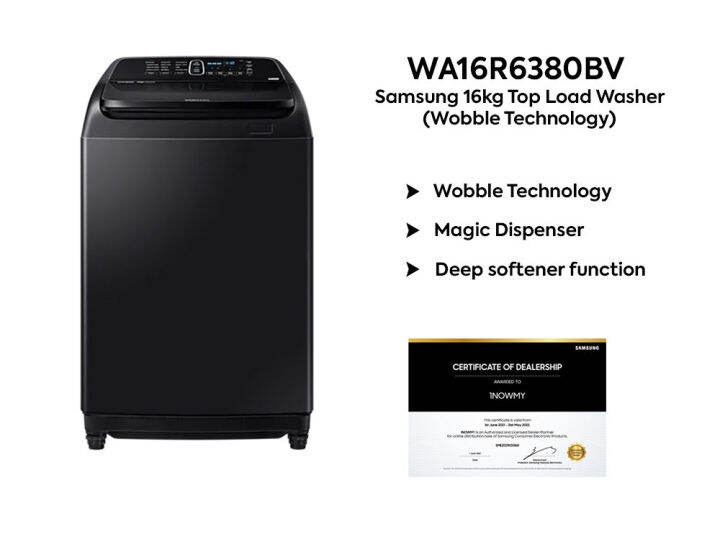 Samsung (WA16R6380BV) 16kg Top Load Washer with Wobble Technology™ WA16R6380 Washing Machine