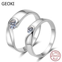 Geoki ผ่านการทดสอบ0.1-0.3 Ct ตัด VVS1 Moissanite คู่แหวนแต่งงานผู้ชายเครื่องเพชรงานหมั่นผู้หญิง